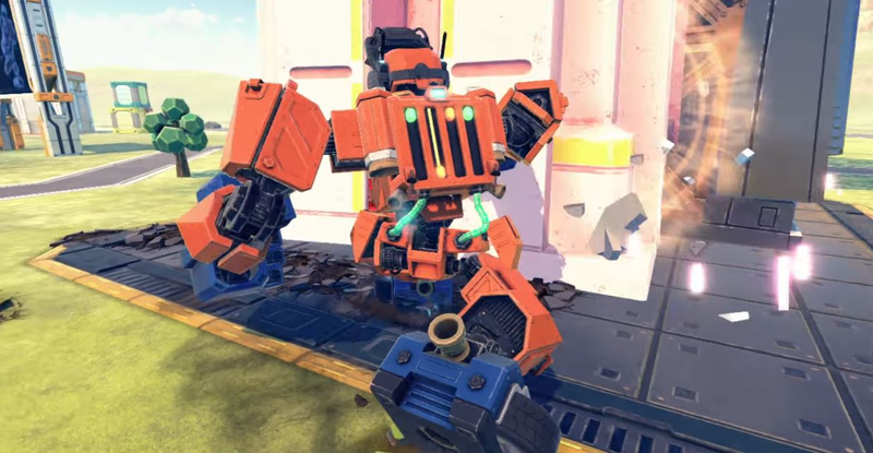 Still of Nintendo Labo Robot Kit on-screen gameplay. Image: Nintendo/YouTube